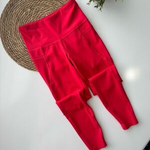Women's Red High-Waisted Leggings